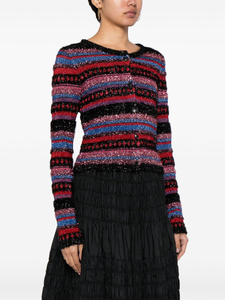 Red Joanna Striped Cardigan