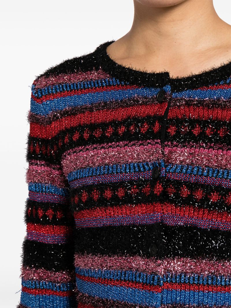 Red Joanna Striped Cardigan