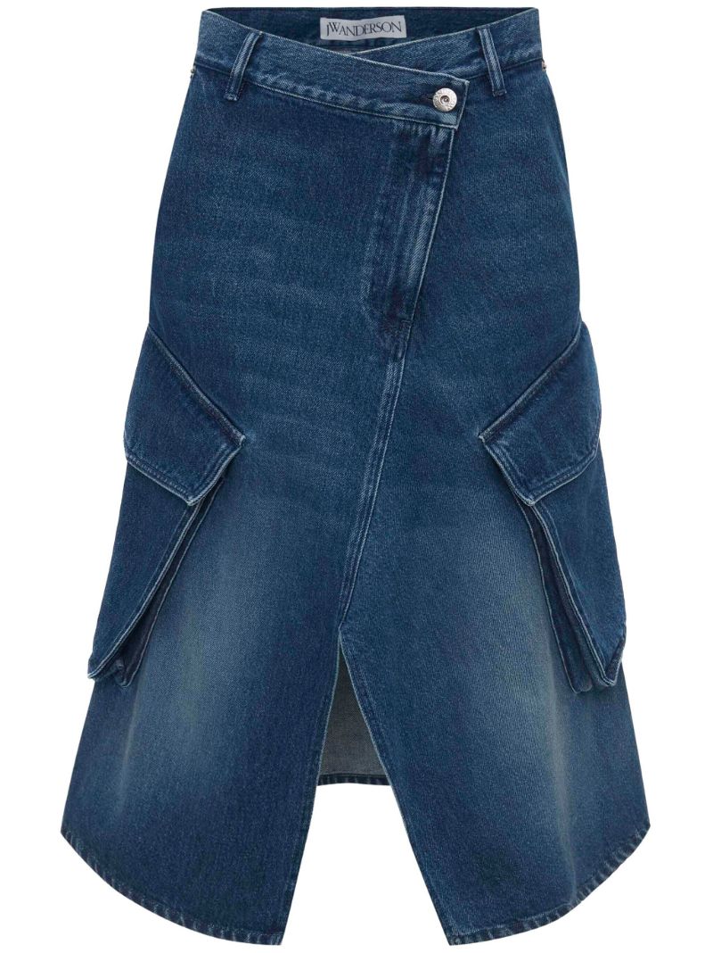 Blue Cargo Denim Skirt