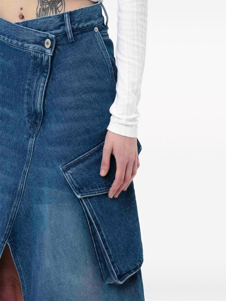Blue Cargo Denim Skirt
