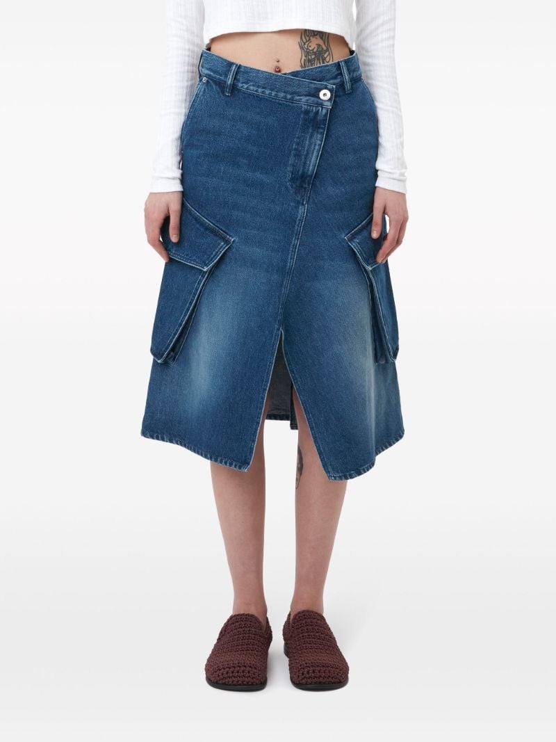 Blue Cargo Denim Skirt
