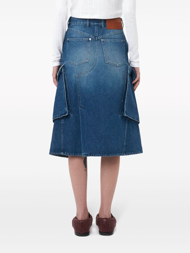 Blue Cargo Denim Skirt