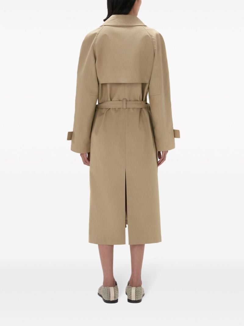 Neutral Gathered Waist Trench Coat