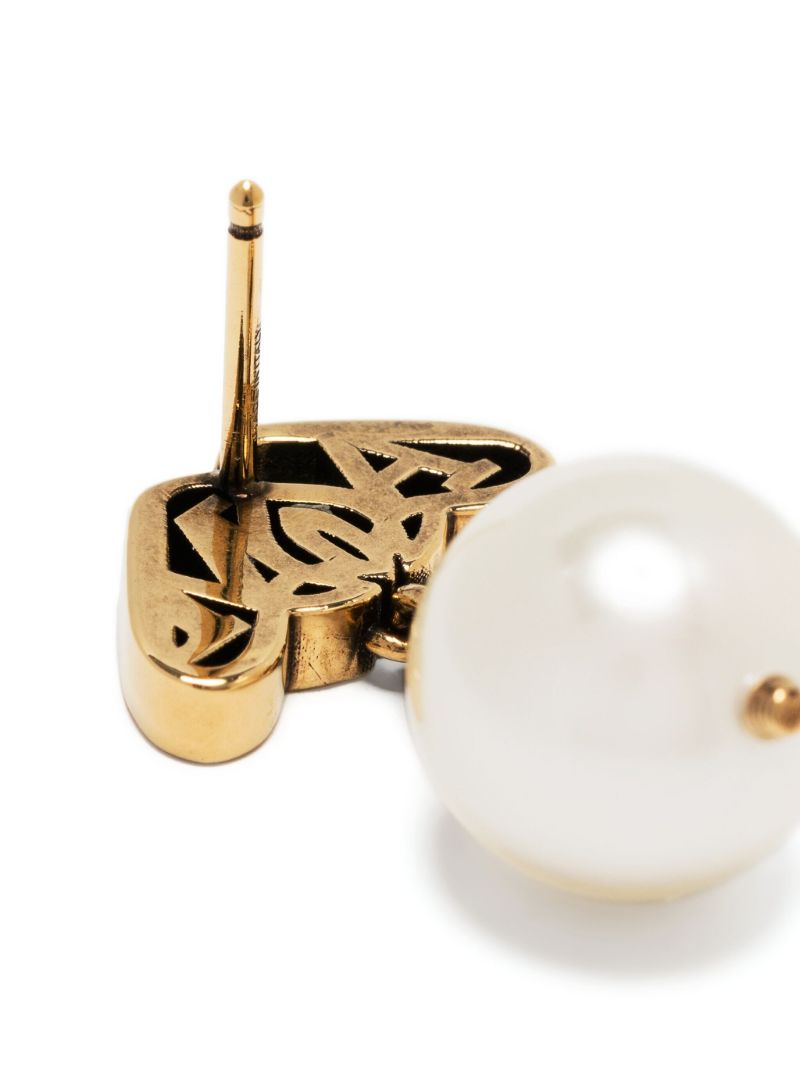 Gold-tone Seal Pearl Earrings
