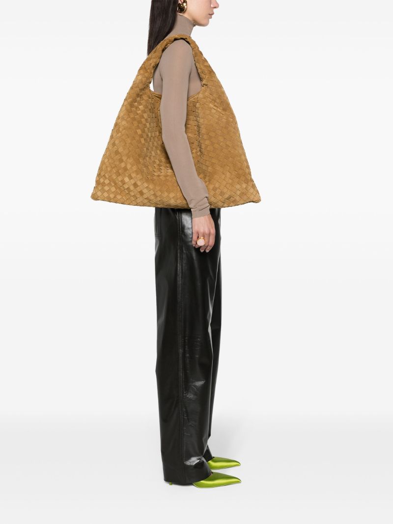 Brown Large Hop Suede Shoulder Bag