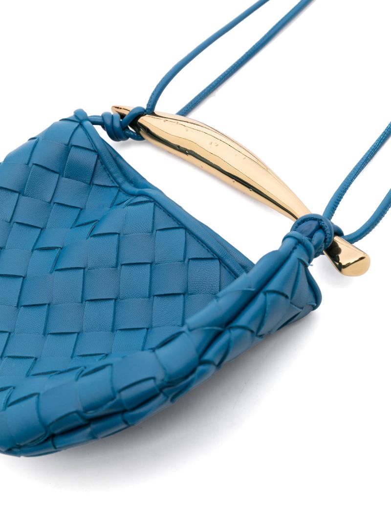 Blue Mini Sardine Leather Cross Body Bag