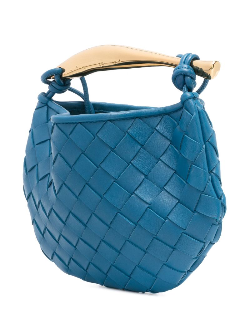 Blue Mini Sardine Leather Cross Body Bag