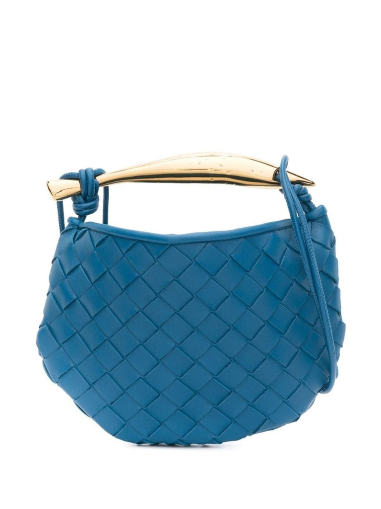 Blue Mini Sardine Leather Cross Body Bag