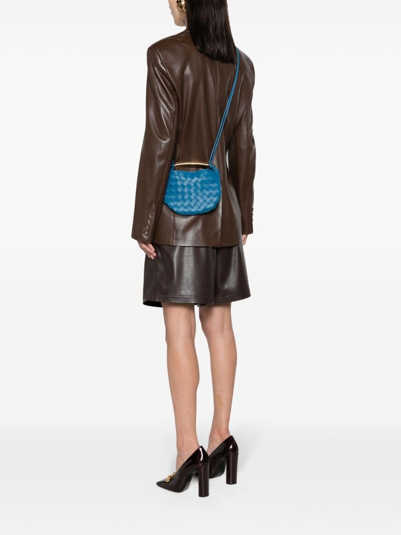 Blue Mini Sardine Leather Cross Body Bag