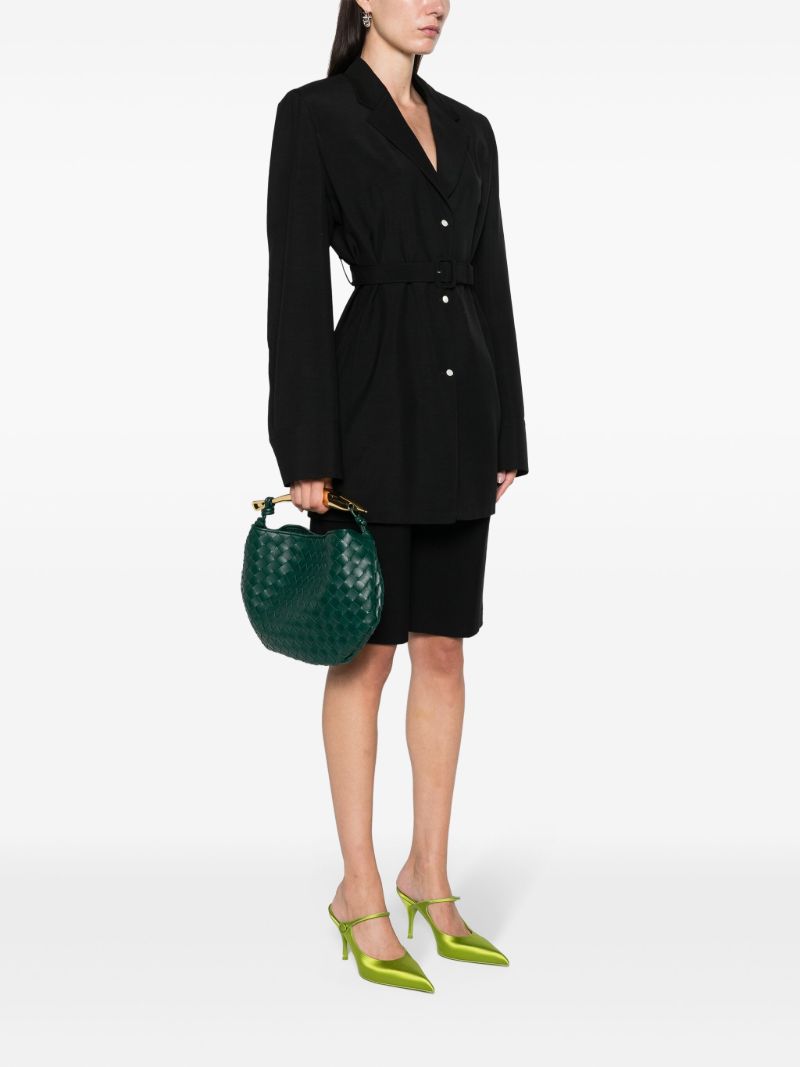 Green Classic Sardine Leather Top Handle Bag
