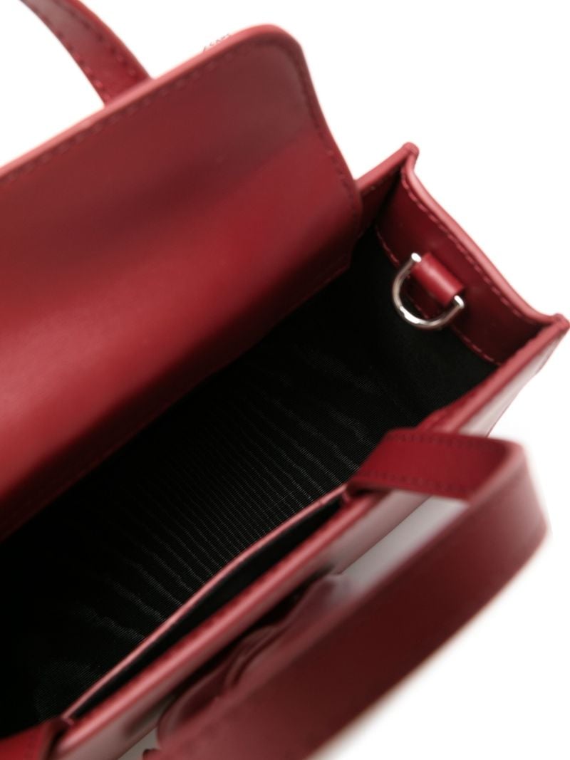 Red Rose Small Leather Tote Bag