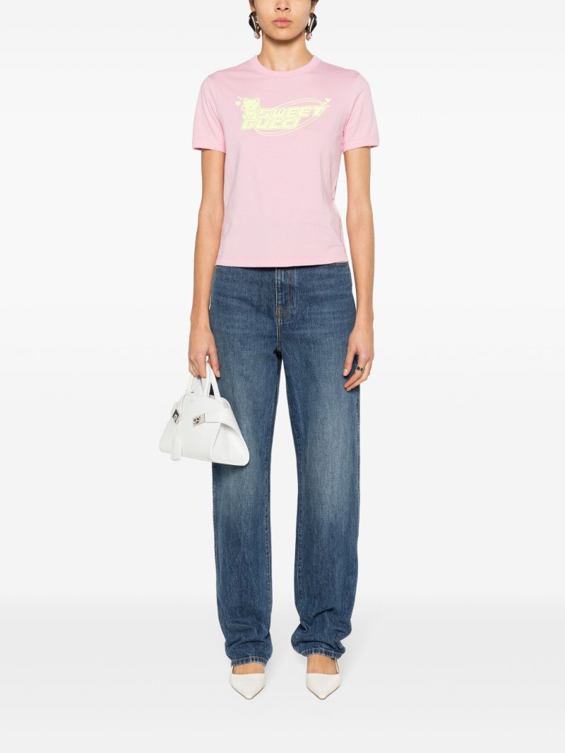 Pink Logo-print Cotton T-shirt