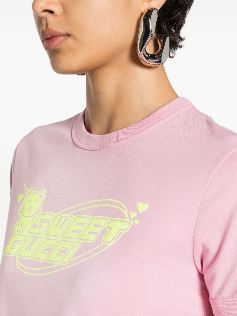 Pink Logo-print Cotton T-shirt
