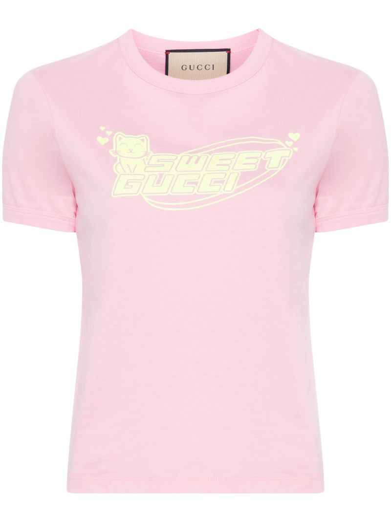 Pink Logo-print Cotton T-shirt
