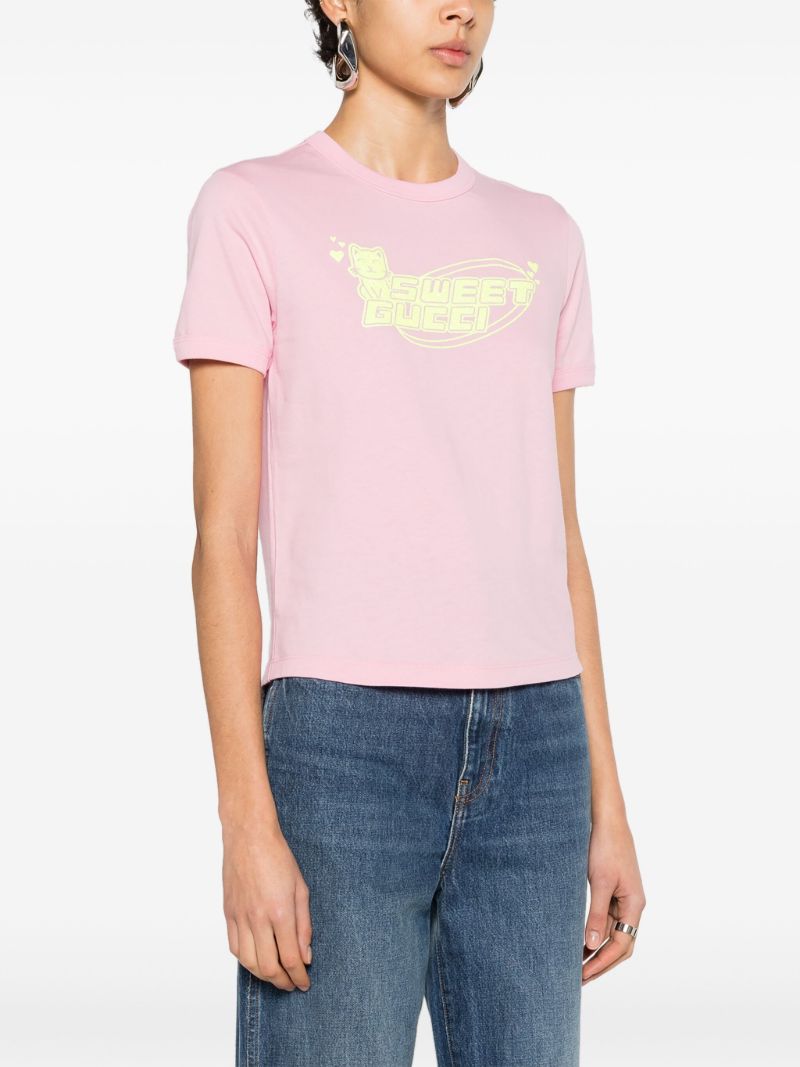 Pink Logo-print Cotton T-shirt