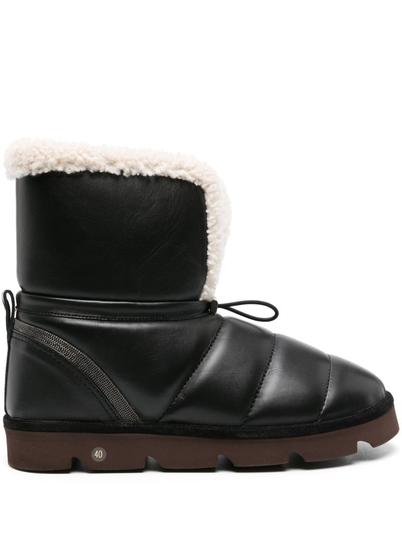 Black Shearling-lined Leather Boots