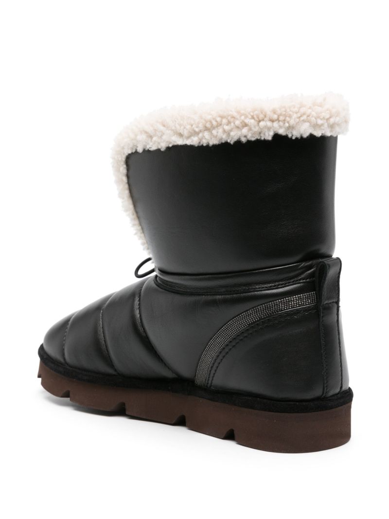 Black Shearling-lined Leather Boots