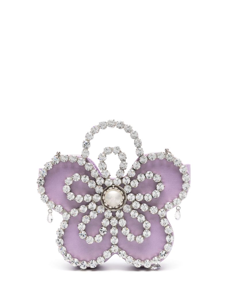 Purple Flower Satin Mini Bag