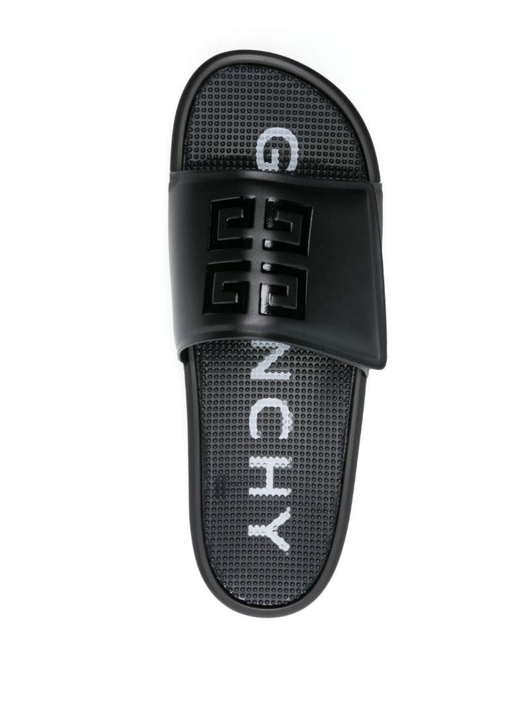 Black 4g Motif Slides