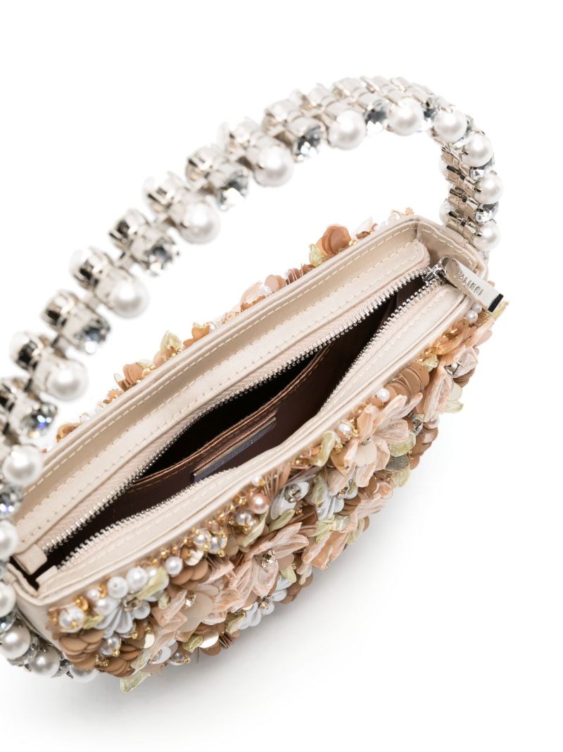 Brown Eternity Floral-appliquÃ_x0083_Â© Clutch Bag