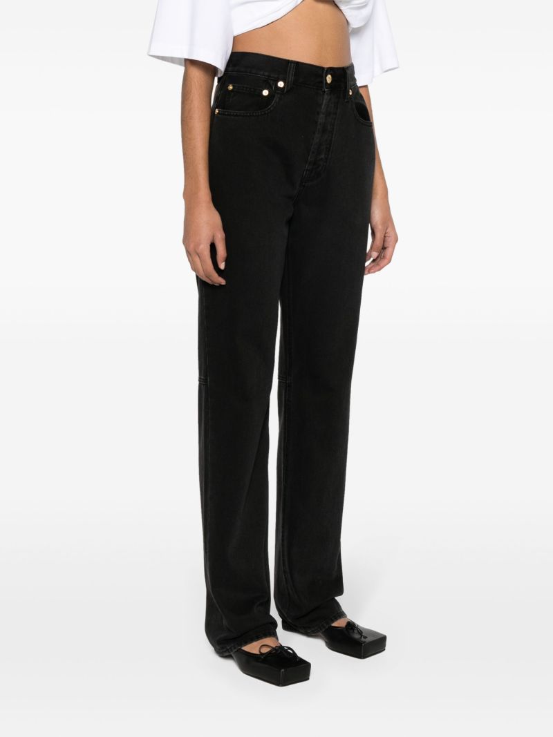 Black De Nimes Droit Straight-leg Jeans
