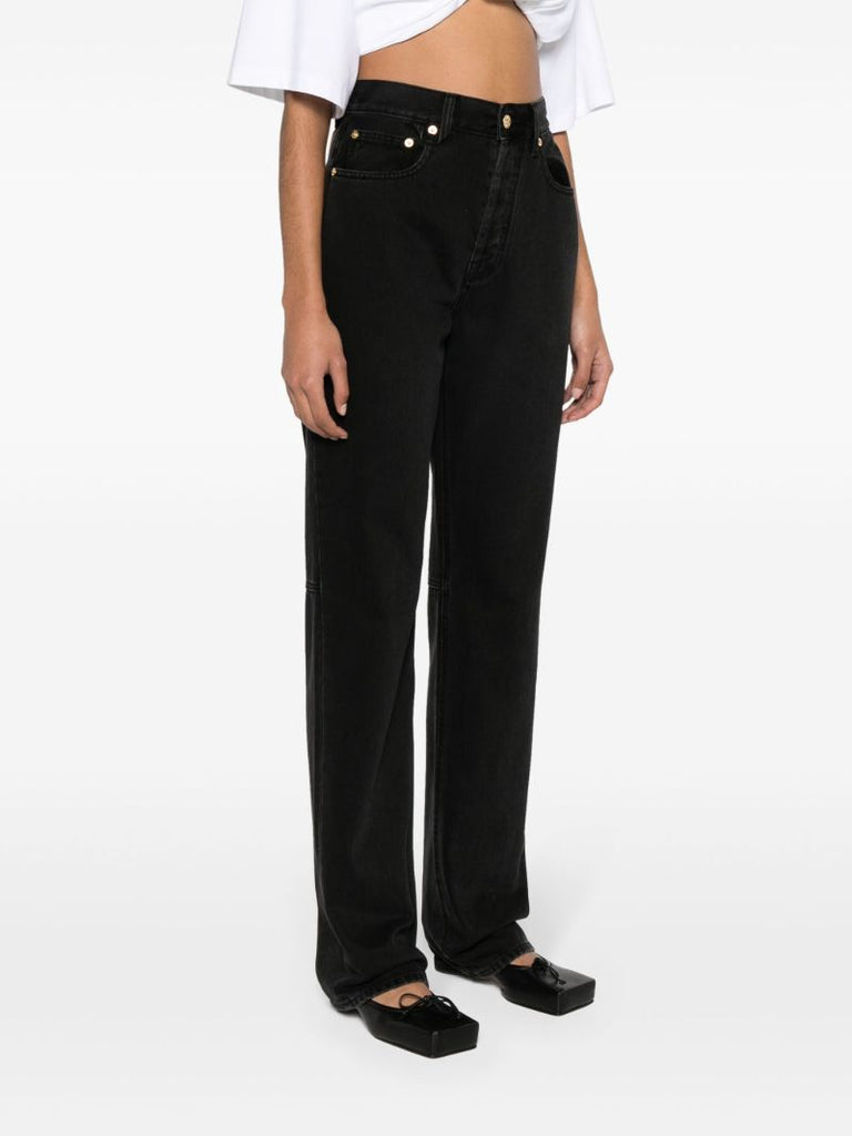 Black De Nimes Droit Straight-leg Jeans