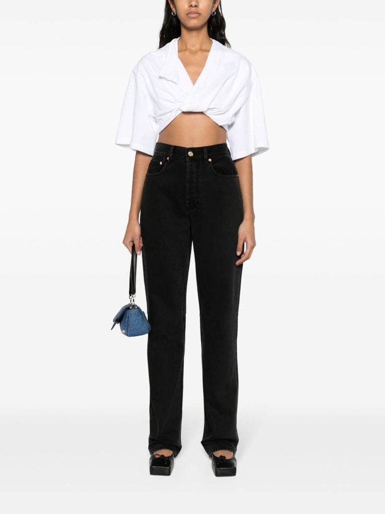 Black De Nimes Droit Straight-leg Jeans
