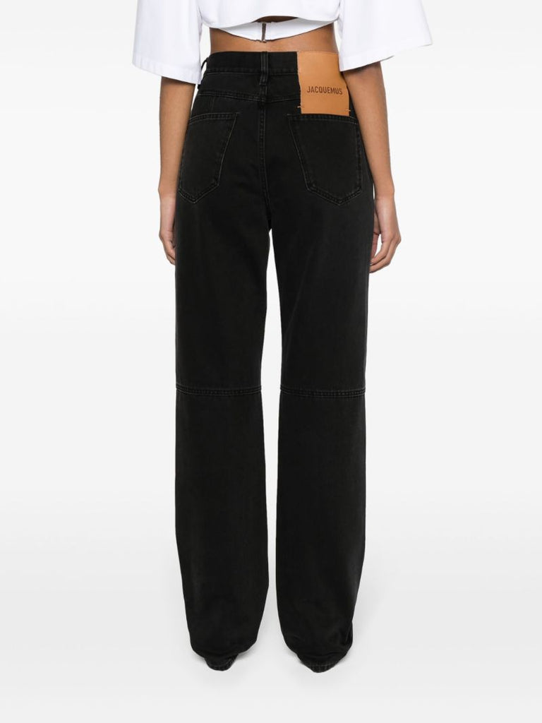 Black De Nimes Droit Straight-leg Jeans