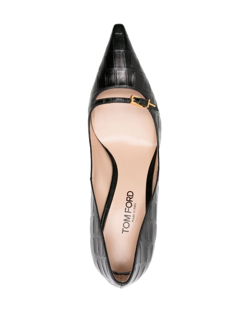 Black Angelina 85 Crocodile-embossed Pumps