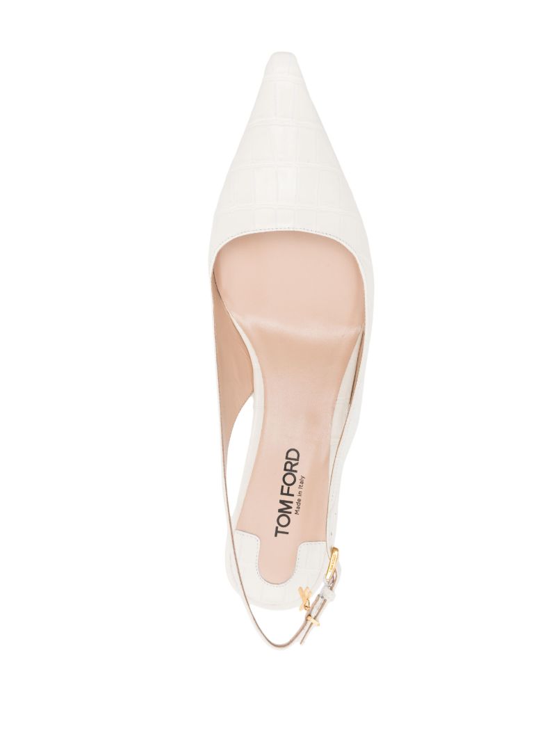 White Angelina 55 Leather Pumps