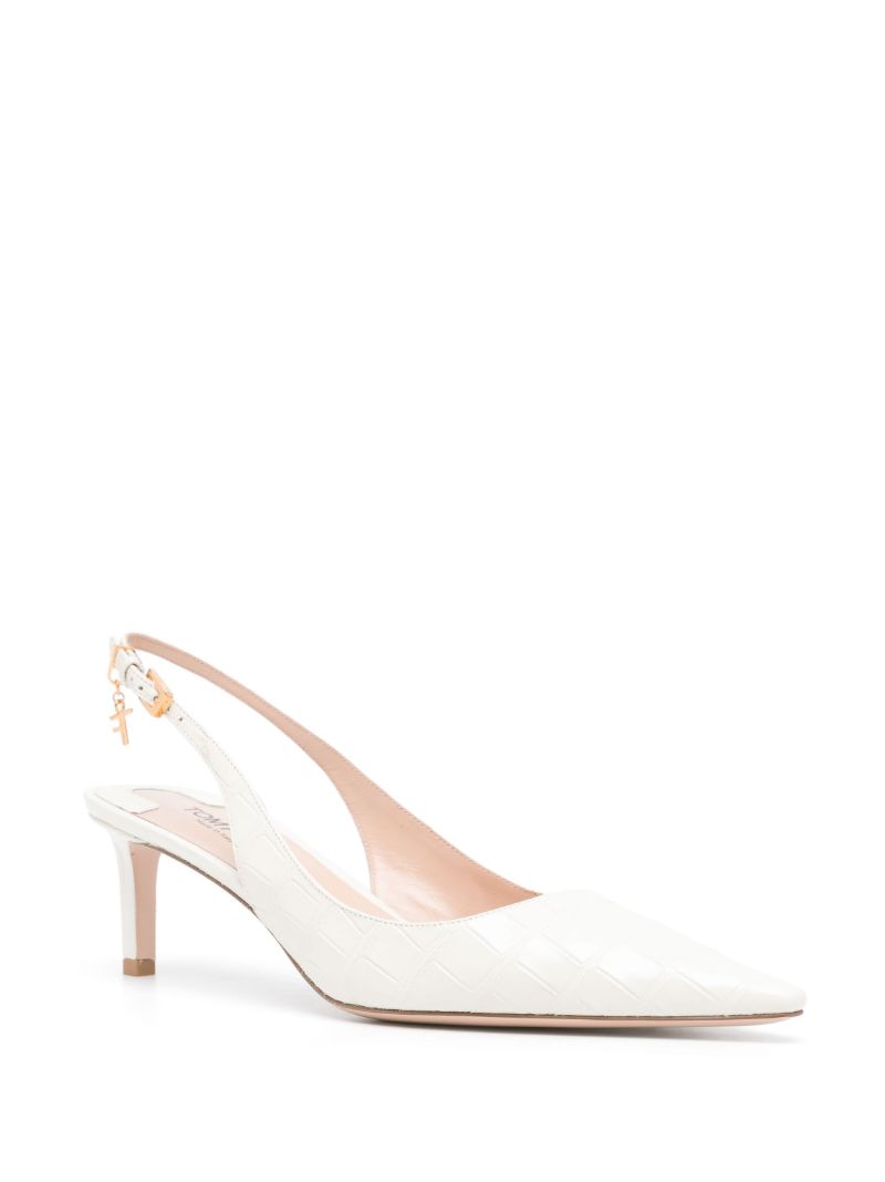 White Angelina 55 Leather Pumps