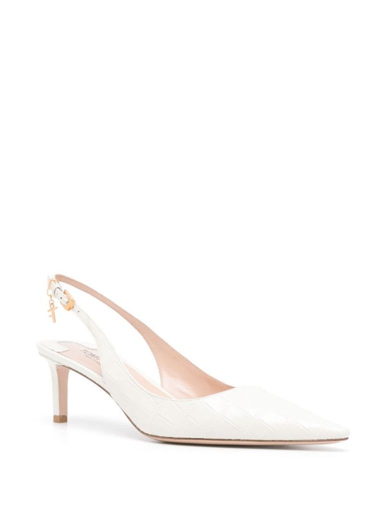 White Angelina 55 Leather Pumps
