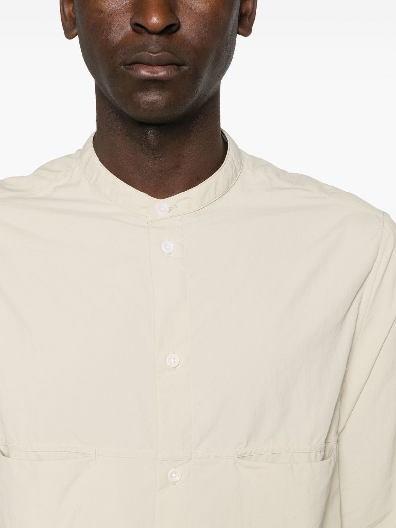 Neutral Liam Band-collar Shirt