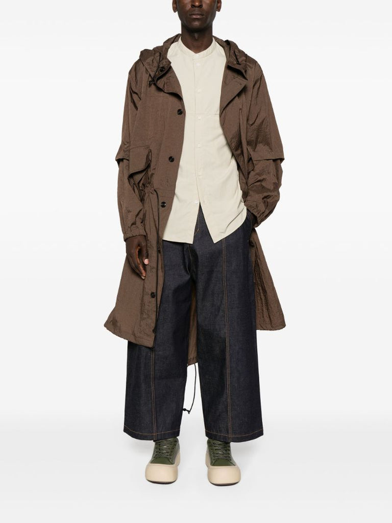 Neutral Liam Band-collar Shirt