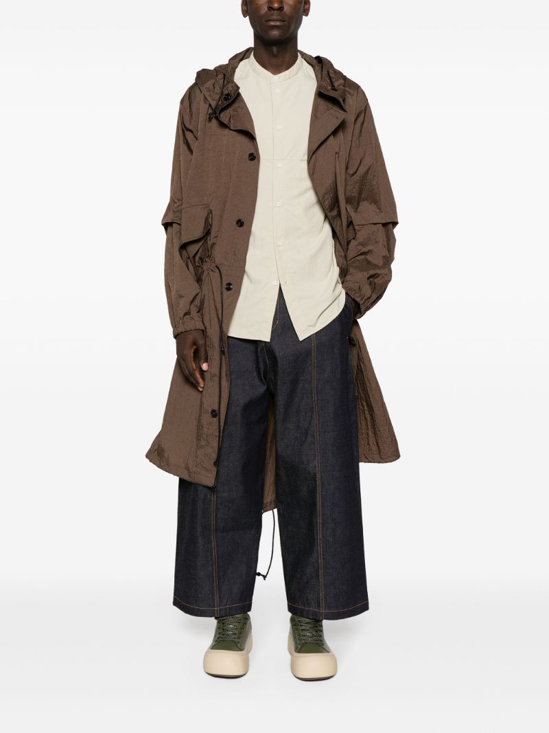 Neutral Liam Band-collar Shirt