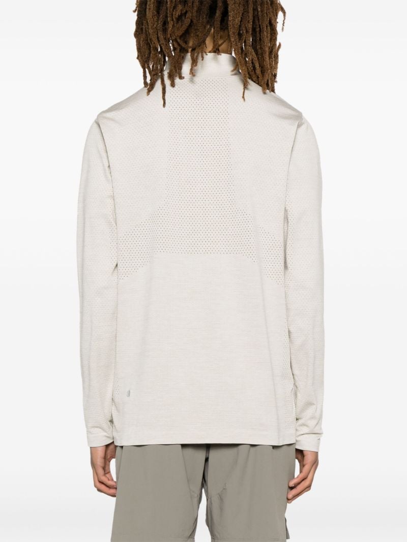 Grey Metal Vent Tech Half-zip Long Sleeve T-shirt