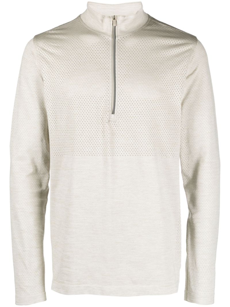 Grey Metal Vent Tech Half-zip Long Sleeve T-shirt