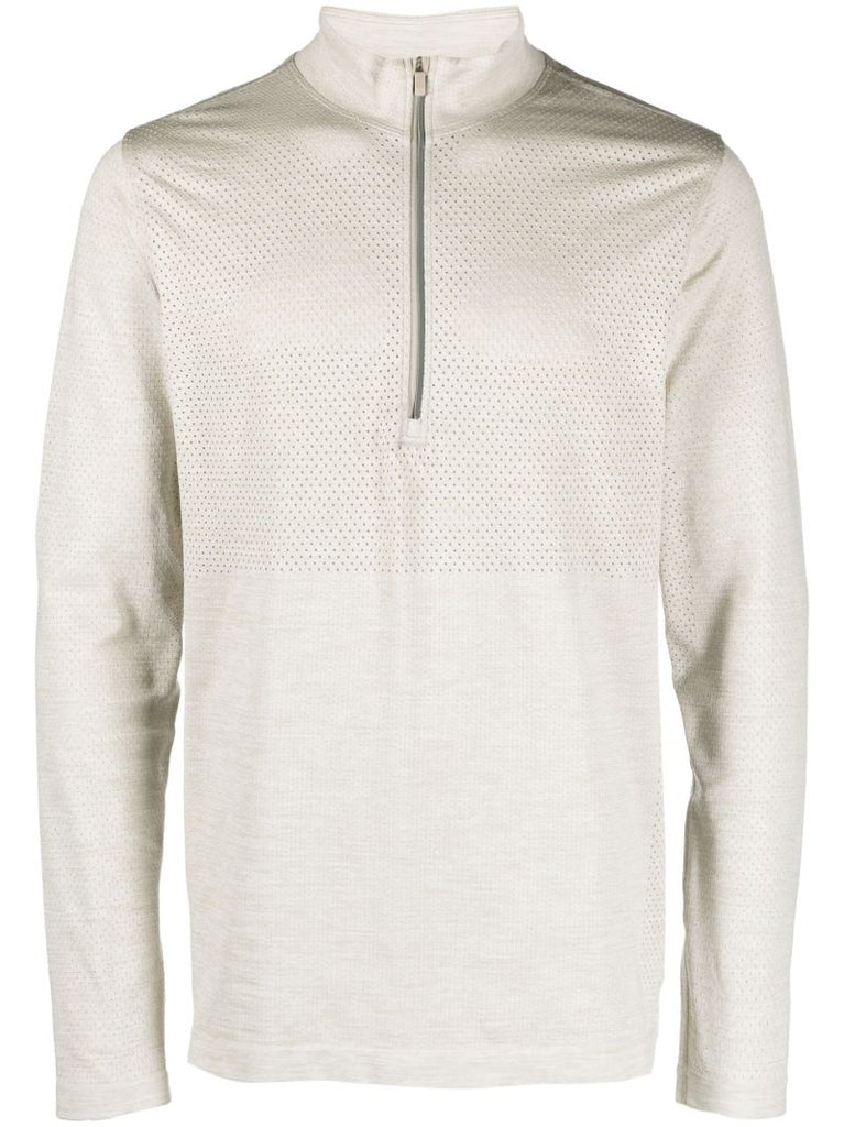 Grey Metal Vent Tech Half-zip Long Sleeve T-shirt