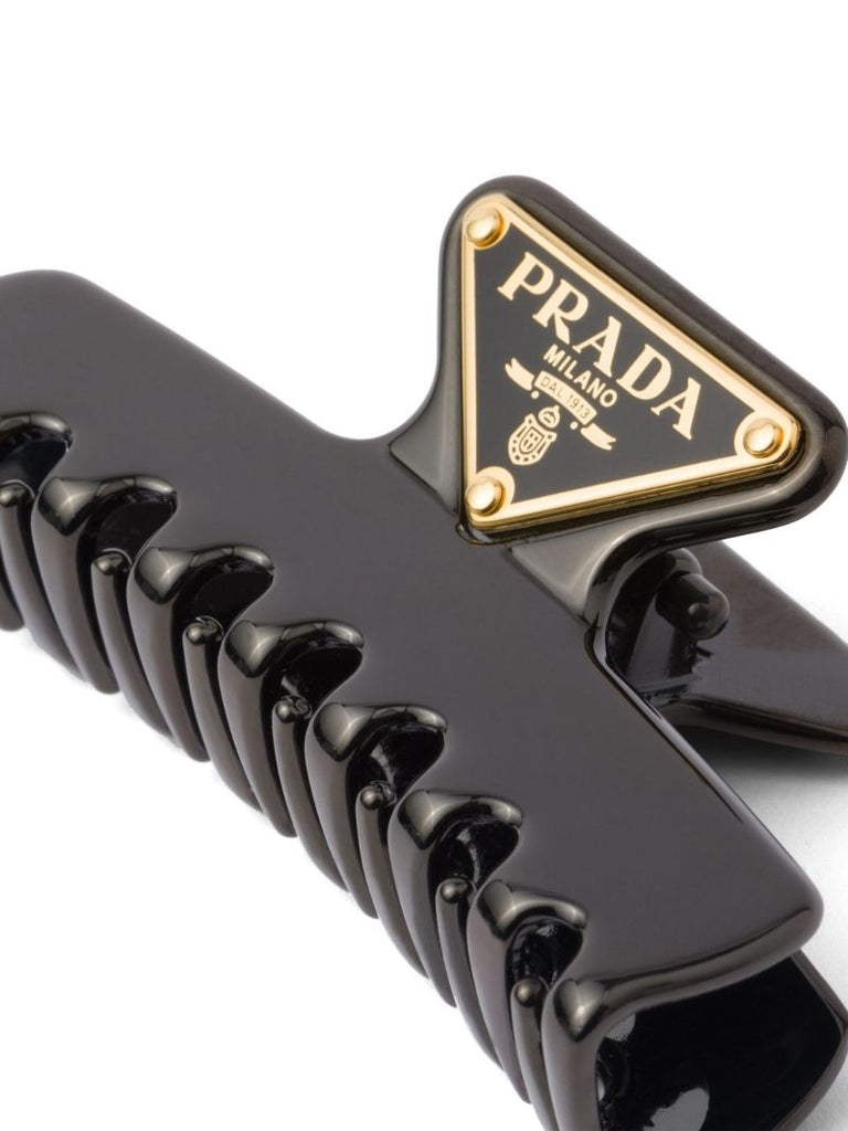 Black Triangle-logo Hair Clip