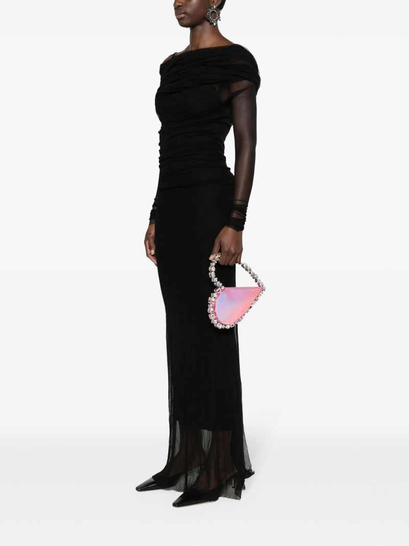 Pink Taliya Leather Clutch Bag