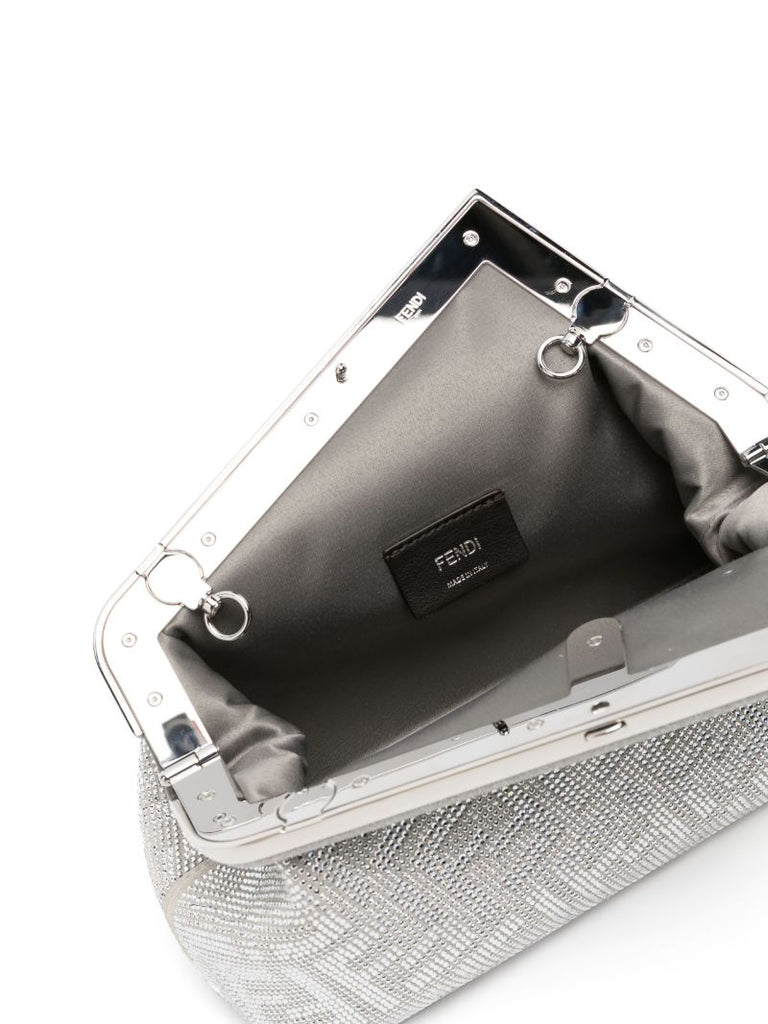 Silver Fendi First Small Clutch Bag