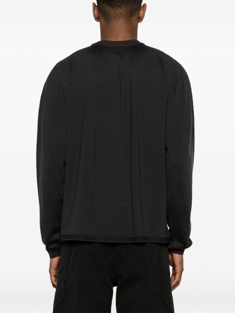 Grey Seamless Wool Sweater