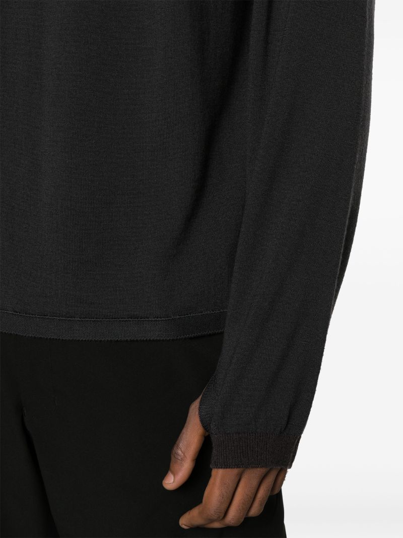 Grey Seamless Wool Sweater