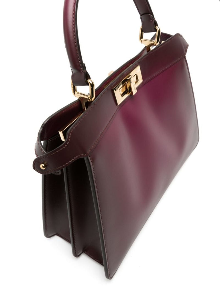 Red Peekaboo Iseeu Leather Tote Bag