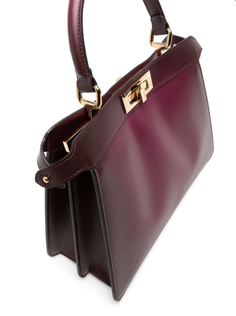 Red Peekaboo Iseeu Leather Tote Bag