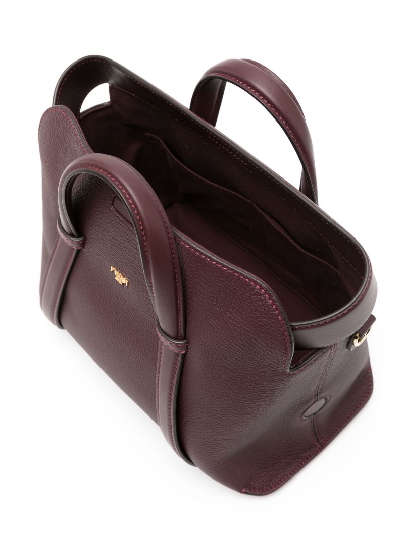 Red Boston Leather Tote Bag