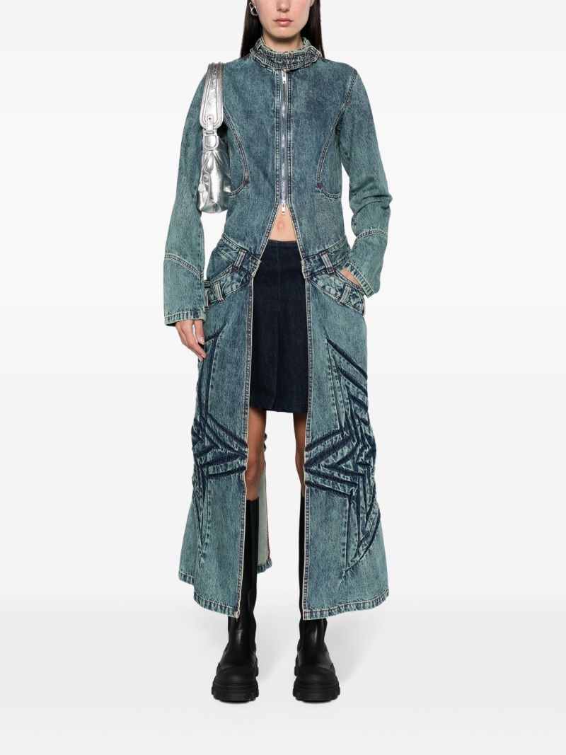 Blue Zip-up Denim Coat