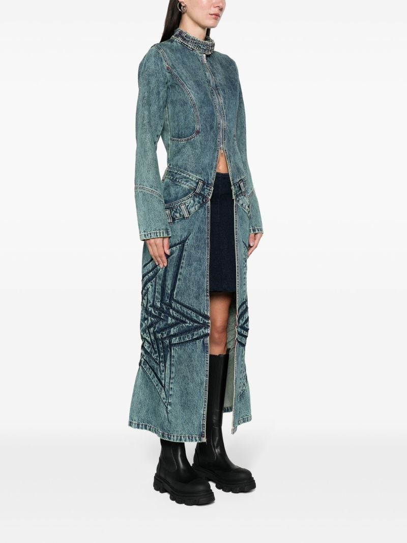 Blue Zip-up Denim Coat