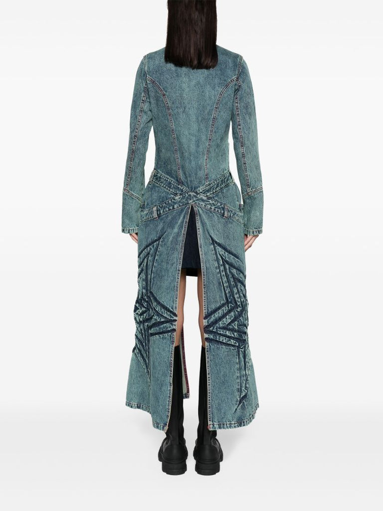 Blue Zip-up Denim Coat