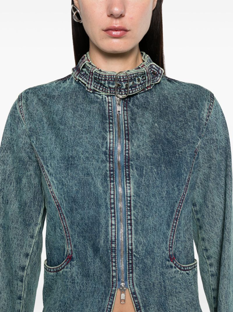 Blue Zip-up Denim Coat